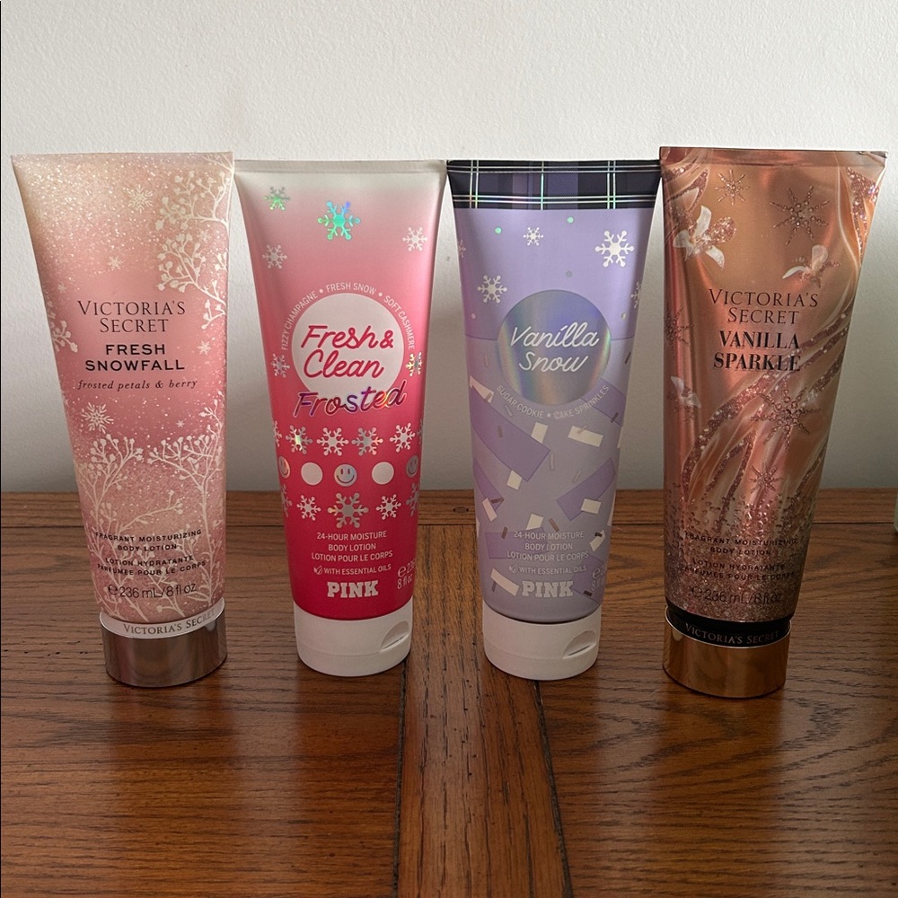 Set of 4 Victoria's Secret and PINK lotion